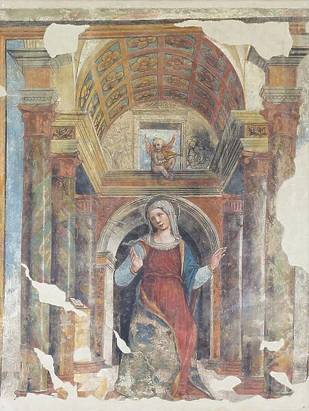 The Virgin annunciate, XVI century (fresco)