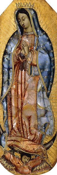The Virgin of the Guadaloupe, (oil and mother of pearl on panel)