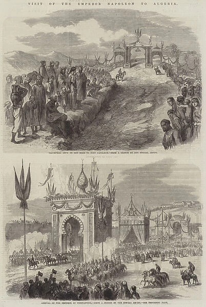 Visit of the Emperor Napoleon III to Algeria (engraving)