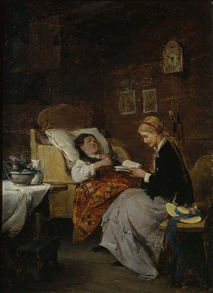Visit to a Patient (oil on canvas)