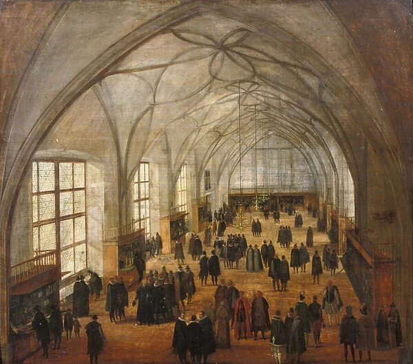 The Vladislav Hall at the Castle in Prague (oil on panel)