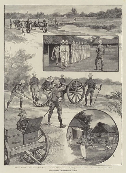 The Volunteer Movement in Ceylon (engraving)