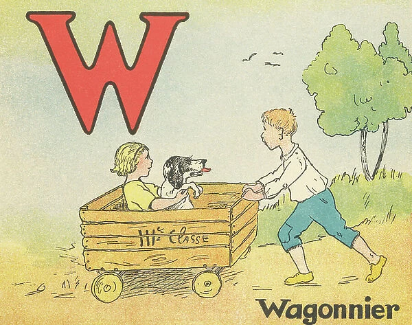 W: Wagon. 6346163 W: Wagon; 27x18.5 cm; (add.info.: in 'Alphabet of small workers