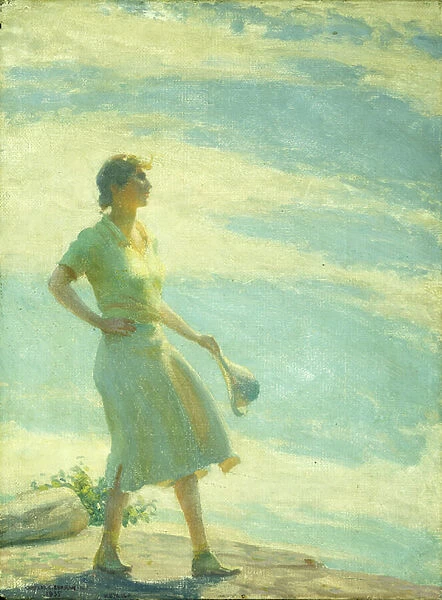 Walking on the Cliff, 1935 (oil on masonite)