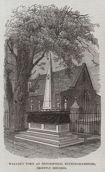 Wallers Tomb at Beaconsfield, Buckinghamshire, recently restored (engraving)