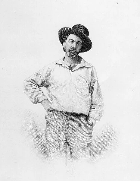 Walt Whitman, frontispiece to Leaves of Grass, 1855 (engraving)