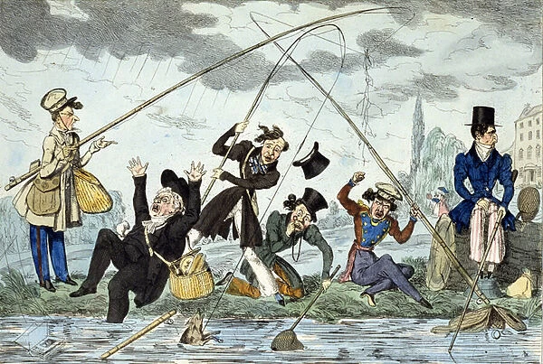 Waltonising or Green-Land Fisherman, c. 1830 (coloured engraving)