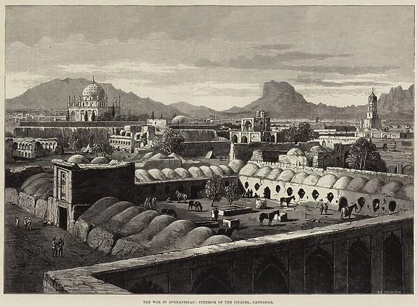The War in Afghanistan, Interior of the Citadel, Candahar (engraving)