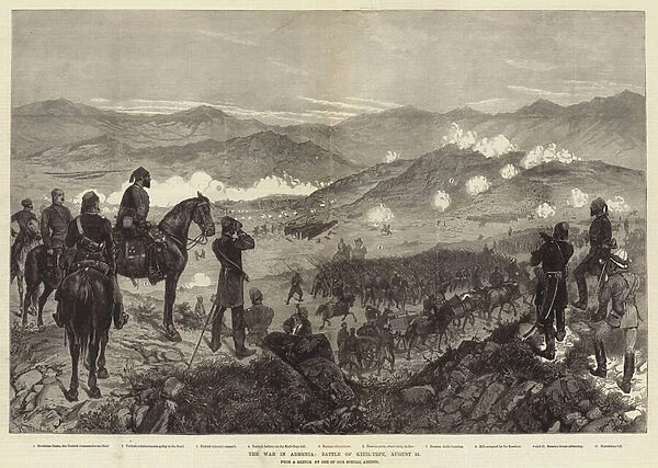 The War in Armenia, Battle of Kizil-Tepe, 25 August (engraving)