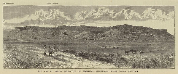 The War in Basuto Land, View of Masuphas Stronghold, Thaba Bosigo Mountain (engraving)