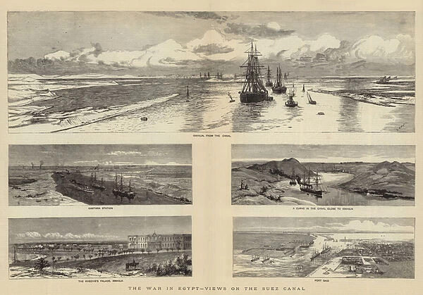 The War in Egypt, Views on the Suez Canal (engraving)