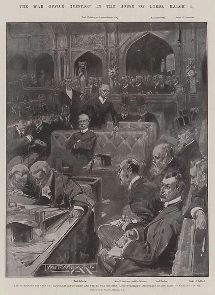 The War Office Question in the House of Lords, 4 March (engraving)