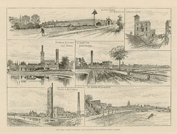 The water supply of London (engraving)