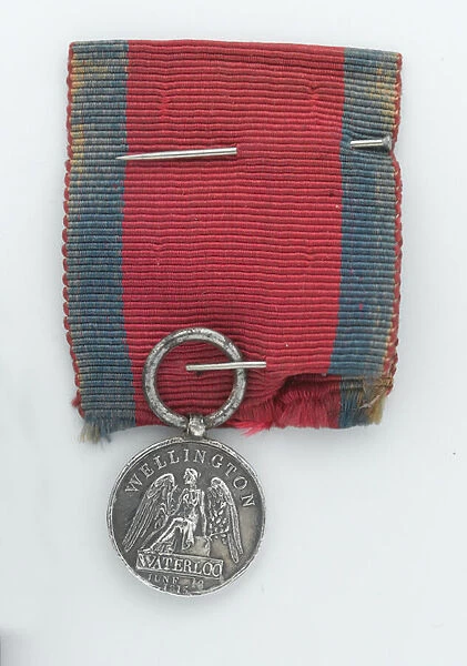 Waterloo Medal, 1815 (metal with ribbon)