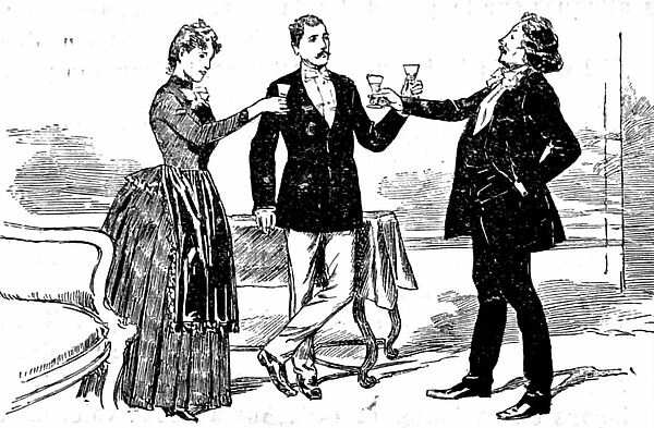 Wealthy people making a toast, 1850