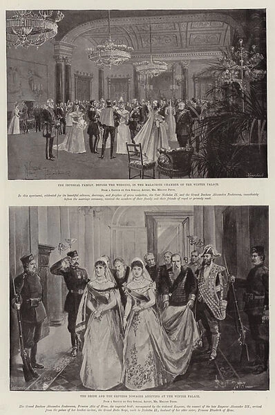 The Wedding of Nicholas II, Czar of Russia (litho)