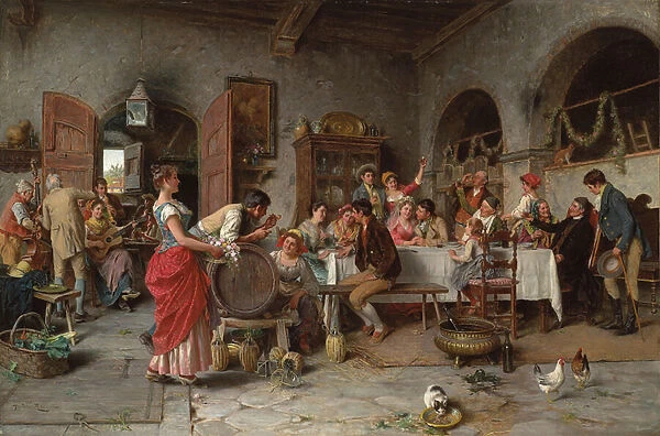 The Wedding Party (oil on canvas)