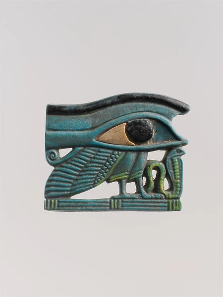 Wedjat eye amulet, 525-332 BC (green faience)