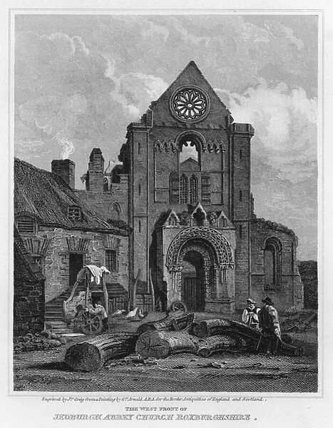 The West Front of Jedburgh Abbey Church Roxburghshire (engraving)
