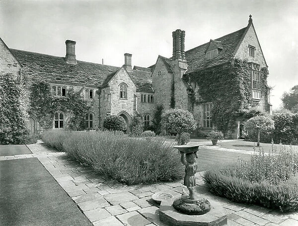 The west front of Nymans in 1932, from The English Manor House (b / w photo)