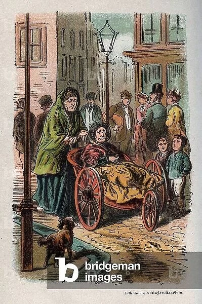 The widow Vignon and an old crippled woman, 1887 (illustration)