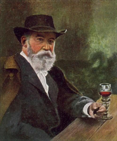 Wilhelm Busch, German artist, caricaturist and poet (coloured photo)