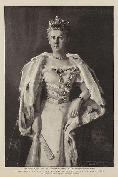 Wilhelmina Helena Pauline Maria, Queen of the Netherlands (engraving)