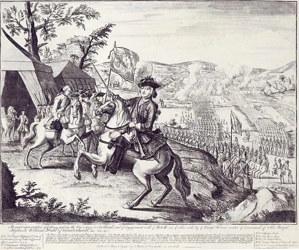 William Duke of Cumberland and the Rebel Forces, 1st May 1746 (litho) (b  /  w photo)