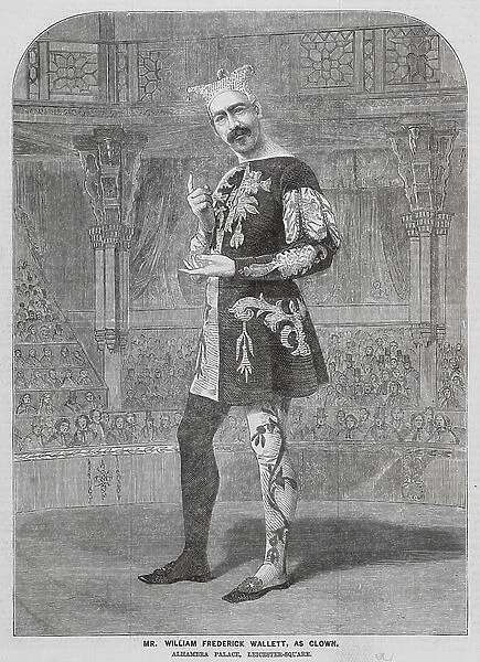William Frederick Wallett, English clown (engraving)
