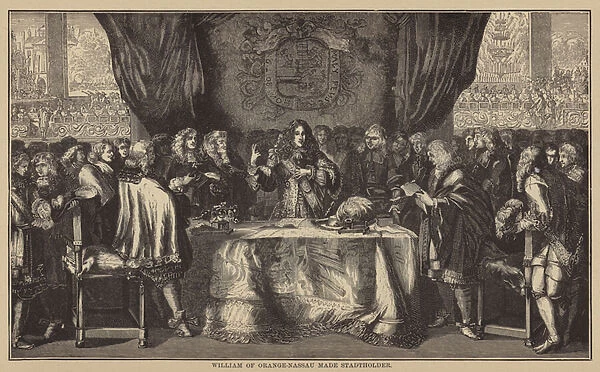 William of Orange-Nassau made Stadtholder (engraving)