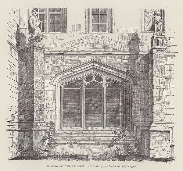 Window of the Cloister, Magdalen (engraving)
