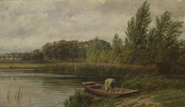 Windy day on the Thames, 1865 (oil on canvas)