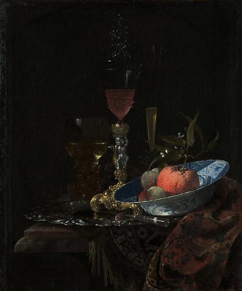 Wineglass and a Bowl of Fruit, 1663 (oil on canvas)
