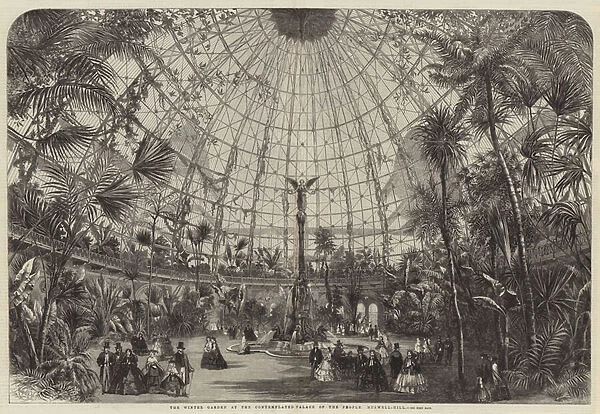 The Winter Garden at the Contemplated Palace of the People, Muswell-Hill (engraving)