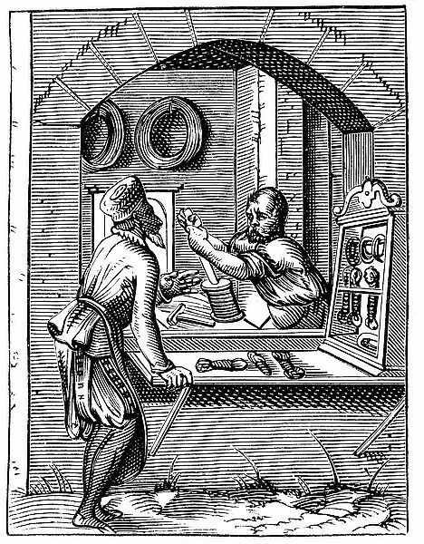 Wire Worker. By Jost Amman, 16th century (woodcut)