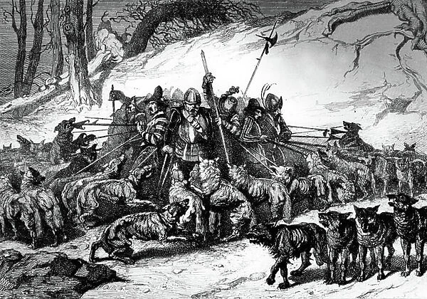 Wolves in Brittany, 1594 (engraving)