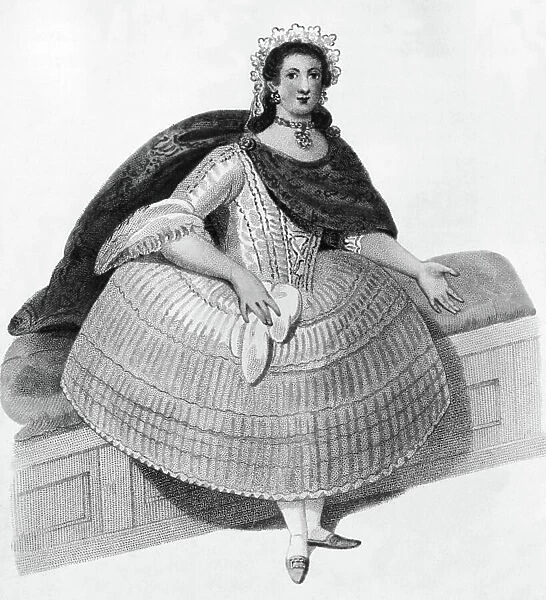 A woman from Lima in Peru in her full dress, engraving, c. 1800 - 1805