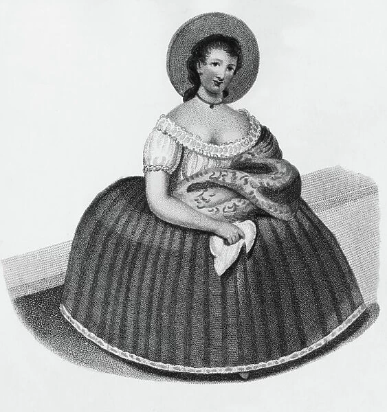 A woman from Lima in Peru of the middle class society, engraving, c. 1800 - 1805