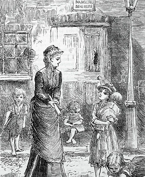 A woman making a donation to the poor
