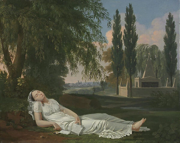 Woman Sleeping in a Landscape with a Letter, c. 1800 (oil on canvas)