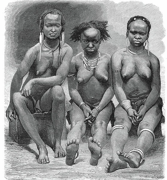 Women Pahoin (or Pahouins) GABON, 1865 - TOUR DU MONDE journal des voyages 1865