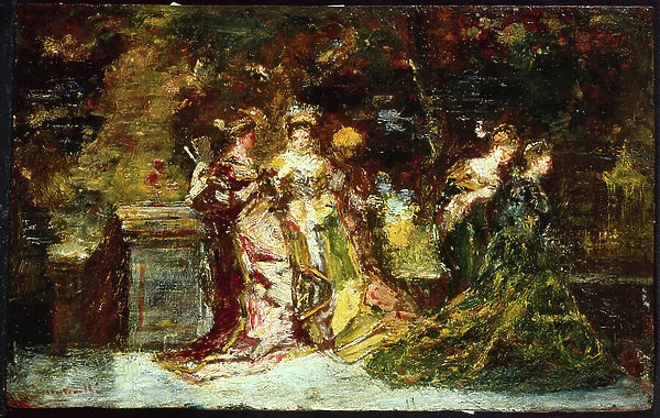 Women in a Park, c.1858 (oil on canvas)
