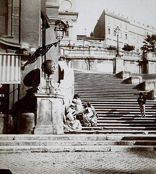 Women sitting on the stairway of Trinita dei Monti, Piazza di Spagna, Rome