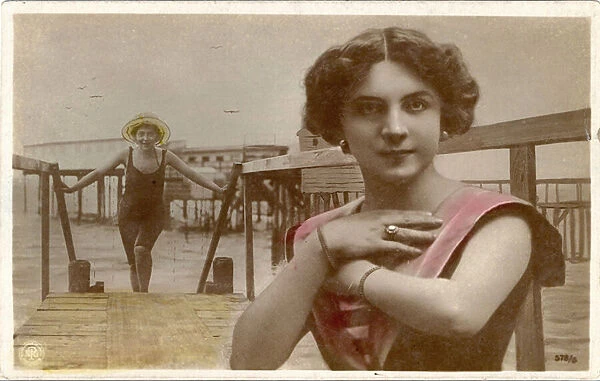Women in swimsuits, c. 1908 (postcard)