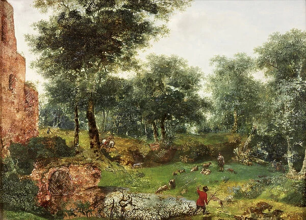 Wooded Landscape, c. 1690-1700 (oil on canvas)