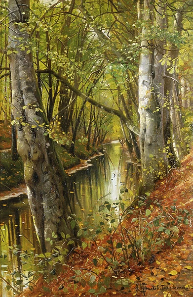 A Wooded River Landscape, 1893 (oil on canvas)