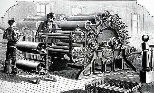 Wool carding engine by Davis & Furber, 1880