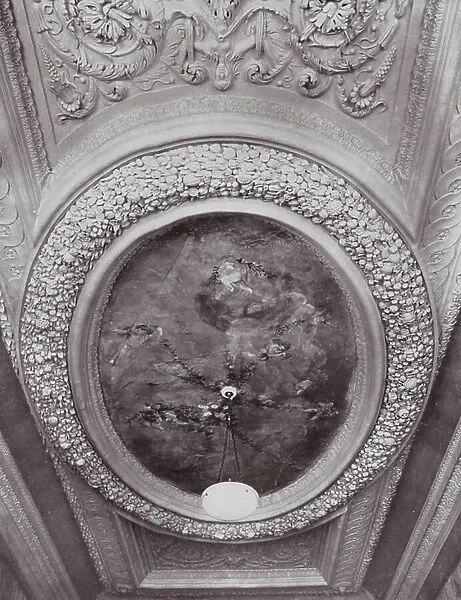 Woolwich, Eltham Lodge, 1663-1665, Ceiling of Great Staircase (b / w photo)