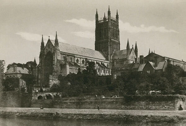 Worcester Cathedral, from the South-west (b  /  w photo)