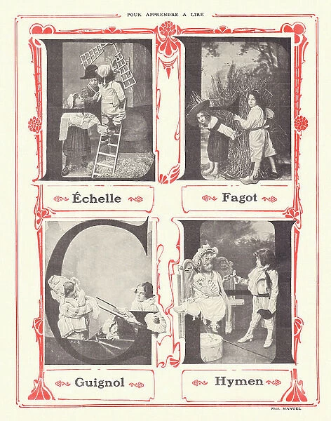 The words Echelle, Fagot, Guignol and Hymen, 1908 (photo)